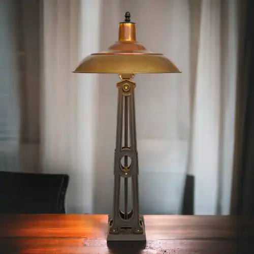 Art Deco Einzelstück für Sammler Tischleuchte "ZODIAC" Unikat Schreibtisch Lampe