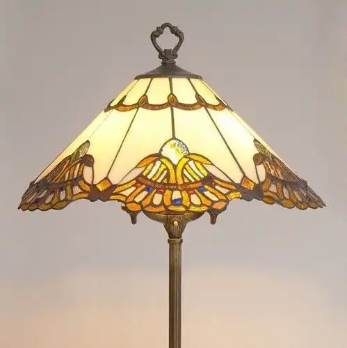 Jugendstil Lampe Tiffany Tischlampe "GOLDEN WINE"