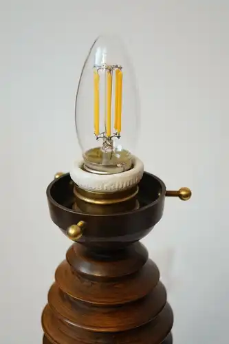 Art Deco Lampe Tischlampe zierlich Holz "TRANSFORMATOR" 1930 Leuchte