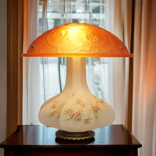 Art Deco Lampe Tischleuchte "ROSE DARLING" Keramik Lampe Unikat Sammlerstück