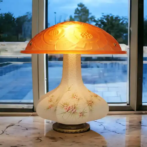 Art Deco Lampe Tischleuchte "ROSE DARLING" Keramik Lampe Unikat Sammlerstück