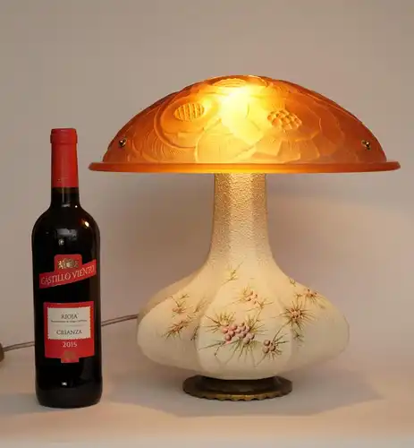 Art Deco Lampe Tischleuchte "ROSE DARLING" Keramik Lampe Unikat Sammlerstück