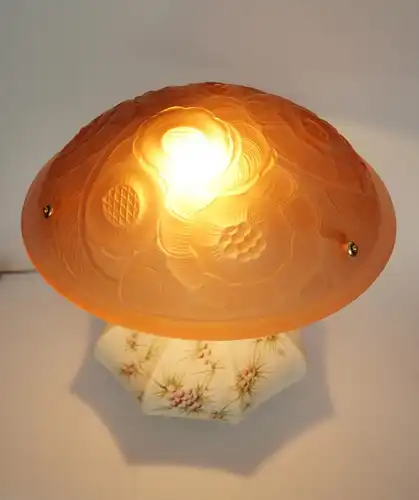 Art Deco Lampe Tischleuchte "ROSE DARLING" Keramik Lampe Unikat Sammlerstück