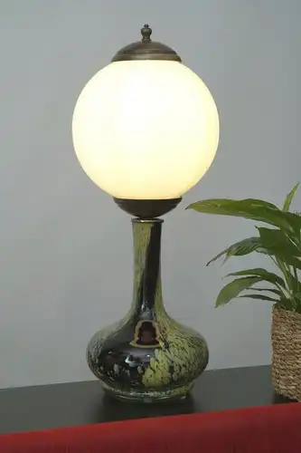 Designer Tischleuchte Lampe Schreibtischleuchte Leuchte Glas grün