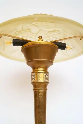 Art Deco Lampe Tischleuchte "FLOWER HONEY" Unikat Messinglampe Berlin Leuchte