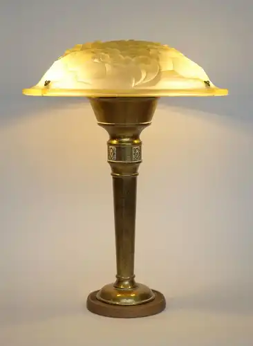 Art Deco Lampe Tischleuchte "FLOWER HONEY" Unikat Messinglampe Berlin Leuchte