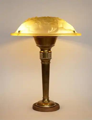 Art Deco Lampe Tischleuchte "FLOWER HONEY" Unikat Messinglampe Berlin Leuchte