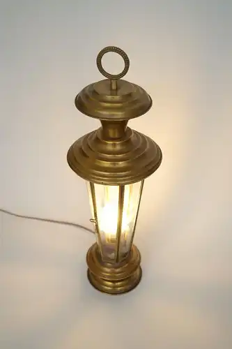 Wunderschöne original Jugendstil Laterne Tischlampe Unikat Messinglampe