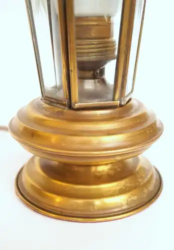 Wunderschöne original Jugendstil Laterne Tischlampe Unikat Messinglampe