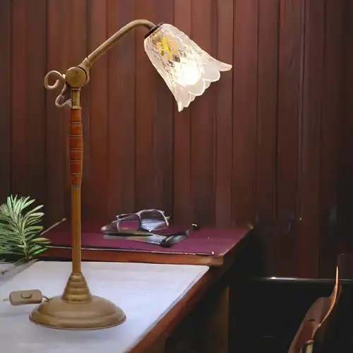 Klassische Art Deco Retro Hamburger Kontorleuchte Arbeitslampe Tischleuchte