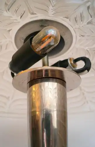 ART DÉCO Tischlampe "SILVER SPACE" Messinglampe Unikat Lampe 70er Retro