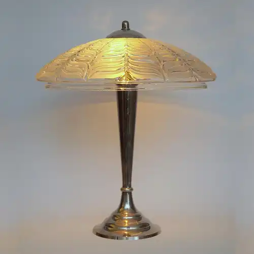 ART DÉCO Tischlampe "SILVER SPACE" Messinglampe Unikat Lampe 70er Retro