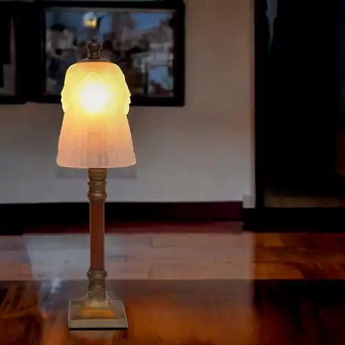ART DÉCO Tischlämpchen Lampe "NEW YERSEY" Messinglampe Unikat