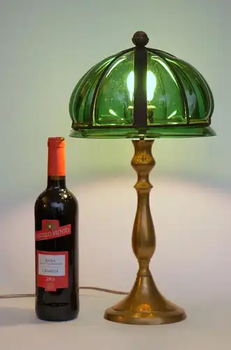 Vintage Tischlampe "GREENY" Messinglampe Unikat Leuchte Laterne Lampe Sammler