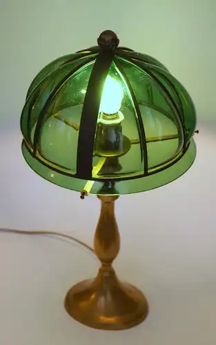 Vintage Tischlampe "GREENY" Messinglampe Unikat Leuchte Laterne Lampe Sammler
