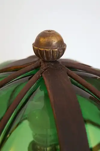 Vintage Tischlampe "GREENY" Messinglampe Unikat Leuchte Laterne Lampe Sammler