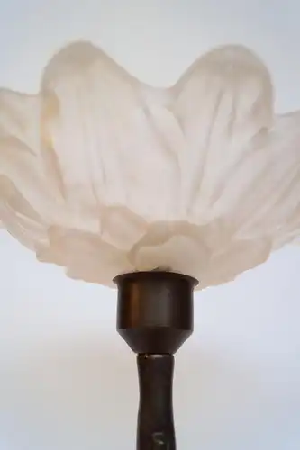 ART DÉCO Bronze Tischlampe "FLOWER TREE" Unikat Messing