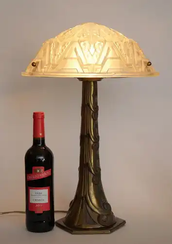 Art Déco Bronze Tischlampe Schreibtischleuchte "GRENOBLE" original