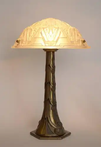 Art Déco Bronze Tischlampe Schreibtischleuchte "GRENOBLE" original