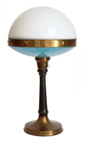 Art Deco Lampe ILRIN Tischleuchte "BLUE ICE" 1920 L. Bosie & Cie Tischlampe