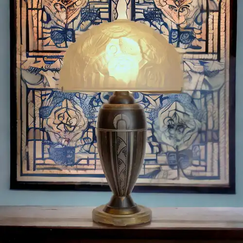 Art Déco Lampe "NANCY" Tischleuchte 1920 Frankreich Lampe original