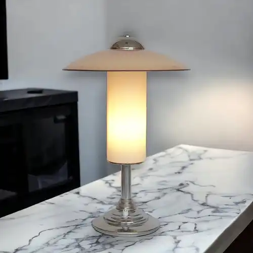 Art Déco Tischleuchte "THE TOP" Unikat Schreibtischlampe Chrom vintage