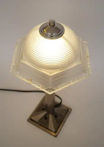 Art Deco Design Lampe Leuchte Tischleuchte "ARTEMIS" vernickelt Lampe vintage