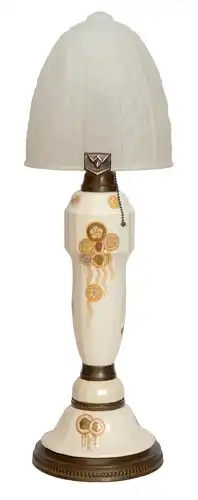 Art Déco Lampe Tischlampe sehr groß Majolika Keramik Jugendstil Leuchte