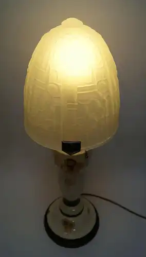 Art Déco Lampe Tischlampe sehr groß Majolika Keramik Jugendstil Leuchte