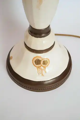 Art Déco Lampe Tischlampe sehr groß Majolika Keramik Jugendstil Leuchte