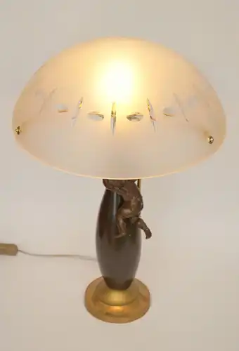 Jugendstil Lampe Tischleuchte "PETIT DIABLE" Tischlampe Sammlerstück Putto
