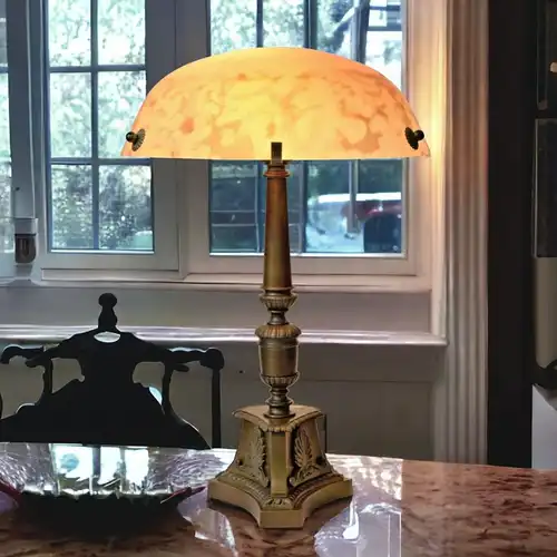 Jugendstil Lampe Messinglampe Berlin Unikat Tischlampe Leuchte