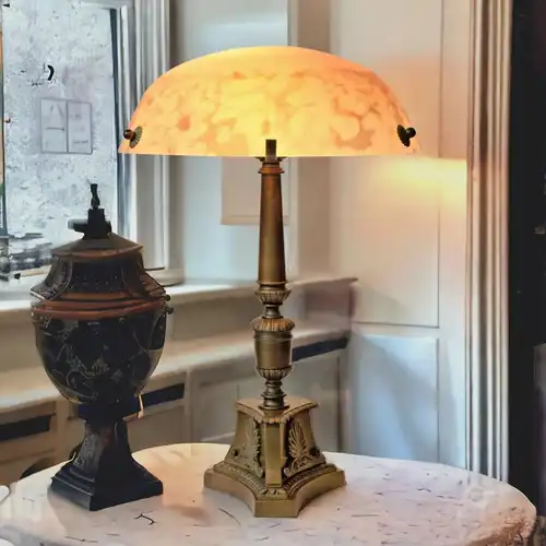 Jugendstil Lampe Messinglampe Berlin Unikat Tischlampe Leuchte