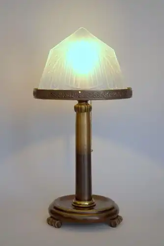 Art Deco Lampe Schreibtischleuchte "ANGLE PEAK" Messinglampe 1930 Leuchte