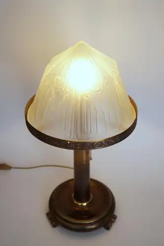 Art Deco Lampe Schreibtischleuchte "ANGLE PEAK" Messinglampe 1930 Leuchte