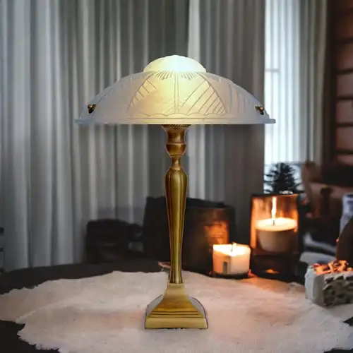 Art Deco Lampe Tischleuchte "BIG BLUEY" Tischlampe Einzelstück Unikat