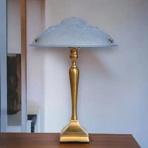 Art Deco Lampe Tischleuchte "BIG BLUEY" Tischlampe Einzelstück Unikat