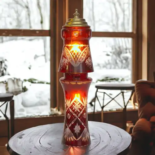 Unikat Jugendstil Weihnachts-Laterne "X-MAS" Tischlampe Lampe Laterne