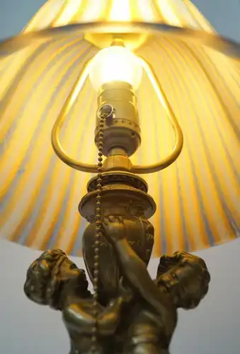 Jugendstil Lampe Tischlampe Leuchte Tischlampe Messinglampe "GOLDEN ANGEL"