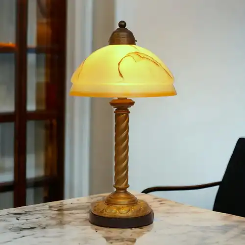 Seltene original Art Déco Schreibtischleuchte "PHILLY" Messinglampe 1930