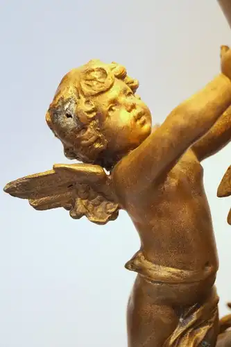 Jugendstil Putto Tischlampe "ANGEL WINGS" 1910 Unikat Lampe