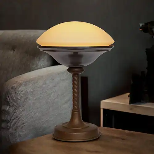 Art Deco Tischlampe "SAUCER" Unikat Messingleuchte Berlin Lampe
