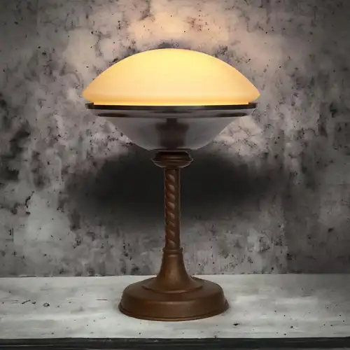 Art Deco Tischlampe "SAUCER" Unikat Messingleuchte Berlin Lampe