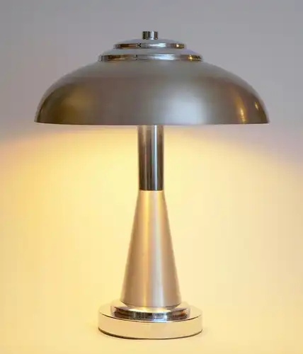 Lampe Bankerleuchte "LISSABON" Edelstahl 80s Schreibtischlampe Leuchte