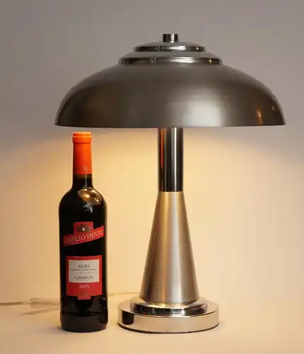 Lampe Bankerleuchte "LISSABON" Edelstahl 80s Schreibtischlampe Leuchte