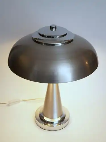 Lampe Bankerleuchte "LISSABON" Edelstahl 80s Schreibtischlampe Leuchte