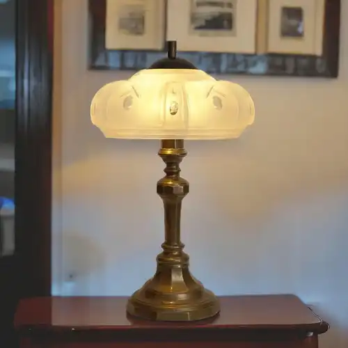 Art Deco Lampe Tischlampe Messinglampe Einzelstück Leuchte
