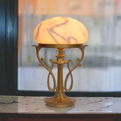 Art nouveau Déco lampe de bureau lampe lampe en laiton lampe champignon