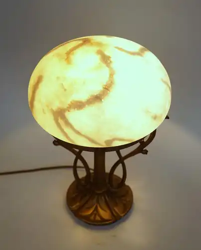 Jugendstil Art Déco Schreibtischlampe Tischlampe Messinglampe Pilzlampe