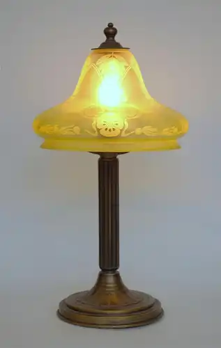 Original Jugendstil Tischlampe "KASTANIENALLEE" sehr seltenes Glas 1910